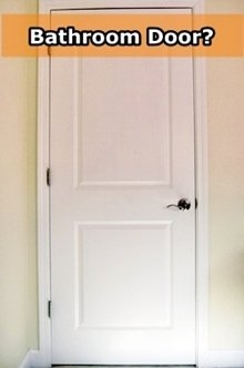 CLICK to select the bathroom door